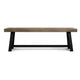 Outdoor Bench | 63" Sandblasted Gray Wood Seat | Black Metal Legs