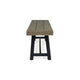 Outdoor Bench | 63" Sandblasted Gray Wood Seat | Black Metal Legs