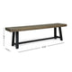 Outdoor Bench | 63" Sandblasted Gray Wood Seat | Black Metal Legs