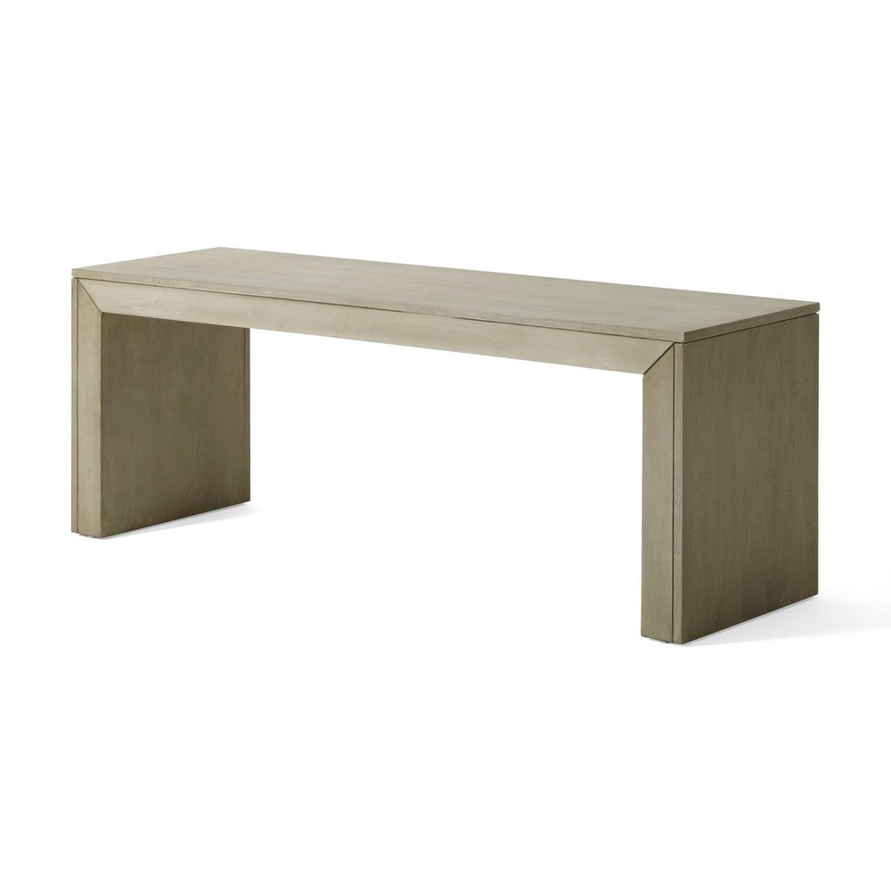 Accent Dining Bench | 48" Taupe Gray Finish | Panel Legs Acacia Wood