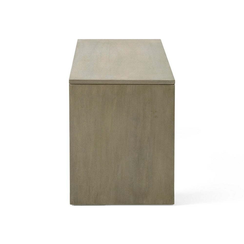 Accent Dining Bench | 48" Taupe Gray Finish | Panel Legs Acacia Wood