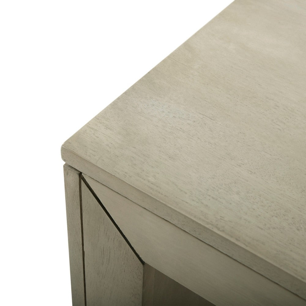 Accent Dining Bench | 48" Taupe Gray Finish | Panel Legs Acacia Wood