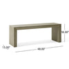 Accent Dining Bench | 48" Taupe Gray Finish | Panel Legs Acacia Wood