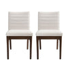 Dining Side Chair Set of 2 | | Channel Stitching | Light Beige Fabric