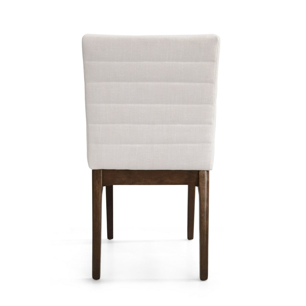 Dining Side Chair Set of 2 | | Channel Stitching | Light Beige Fabric