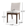 Dining Side Chair Set of 2 | | Channel Stitching | Light Beige Fabric