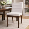 Dining Side Chair Set of 2 | | Channel Stitching | Light Beige Fabric