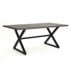 Outdoor Dining Table | 71" Gray Rectangular Top | Black Steel Legs