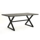 Outdoor Dining Table | 71" Gray Rectangular Top | Black Steel Legs