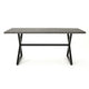 Outdoor Dining Table | 71" Gray Rectangular Top | Black Steel Legs