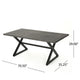 Outdoor Dining Table | 71" Gray Rectangular Top | Black Steel Legs
