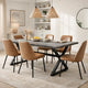 Outdoor Dining Table | 71" Gray Rectangular Top | Black Steel Legs