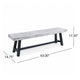 Outdoor Dining Bench | 63" Sandblasted Gray Slatted Seat | Black Legs