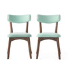 Bety Dining Side Chair Set of 2 | Midcentury Design | Mint Green Fabric