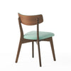 Bety Dining Side Chair Set of 2 | Midcentury Design | Mint Green Fabric