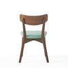 Bety Dining Side Chair Set of 2 | Midcentury Design | Mint Green Fabric