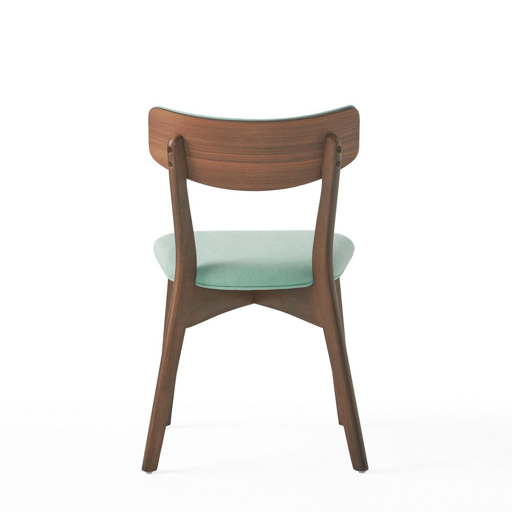 Bety Dining Side Chair Set of 2 | Midcentury Design | Mint Green Fabric
