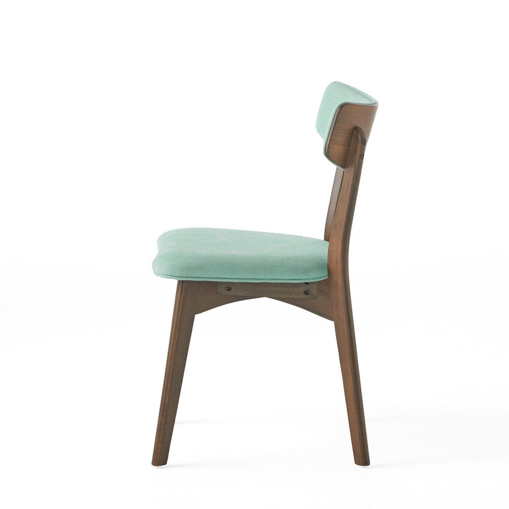 Bety Dining Side Chair Set of 2 | Midcentury Design | Mint Green Fabric