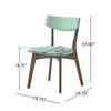 Bety Dining Side Chair Set of 2 | Midcentury Design | Mint Green Fabric