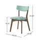 Bety Dining Side Chair Set of 2 | Midcentury Design | Mint Green Fabric