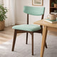 Bety Dining Side Chair Set of 2 | Midcentury Design | Mint Green Fabric