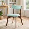 Bety Dining Side Chair Set of 2 | Midcentury Design | Mint Green Fabric