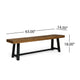 Outdoor Dining Accent Bench | 63" Teak Brown Seat | Black Bold Legs