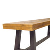 Outdoor Dining Bench | 63" Acacia Wood Seat with Black Metal Legs