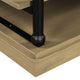 Bard Coffee Table | 55" Brown Veneer | 2 Tier Shelves | Black Metal Legs