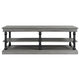 Bard Coffee Table | 55" Gray Veneer | 2 Tier Shelves | Black Metal Legs