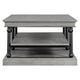 Bard Coffee Table | 55" Gray Veneer | 2 Tier Shelves | Black Metal Legs