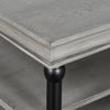 Bard Coffee Table | 55" Gray Veneer | 2 Tier Shelves | Black Metal Legs