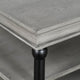 Bard Coffee Table | 55" Gray Veneer | 2 Tier Shelves | Black Metal Legs