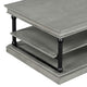 Bard Coffee Table | 55" Gray Veneer | 2 Tier Shelves | Black Metal Legs