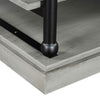 Bard Coffee Table | 55" Gray Veneer | 2 Tier Shelves | Black Metal Legs