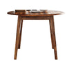 Bergi Dining Table w 2 Drop Leaves | 26-42" Round | Rustic Brown Wood