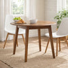 Bergi Dining Table w 2 Drop Leaves | 26-42" Round | Rustic Brown Wood
