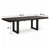 Nea Dining Table w Butterfly Leaf | 72-90" Rectangular | Gray Brown