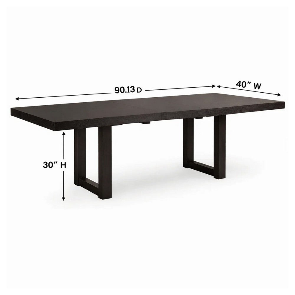 Nea Dining Table w Butterfly Leaf | 72-90" Rectangular | Gray Brown