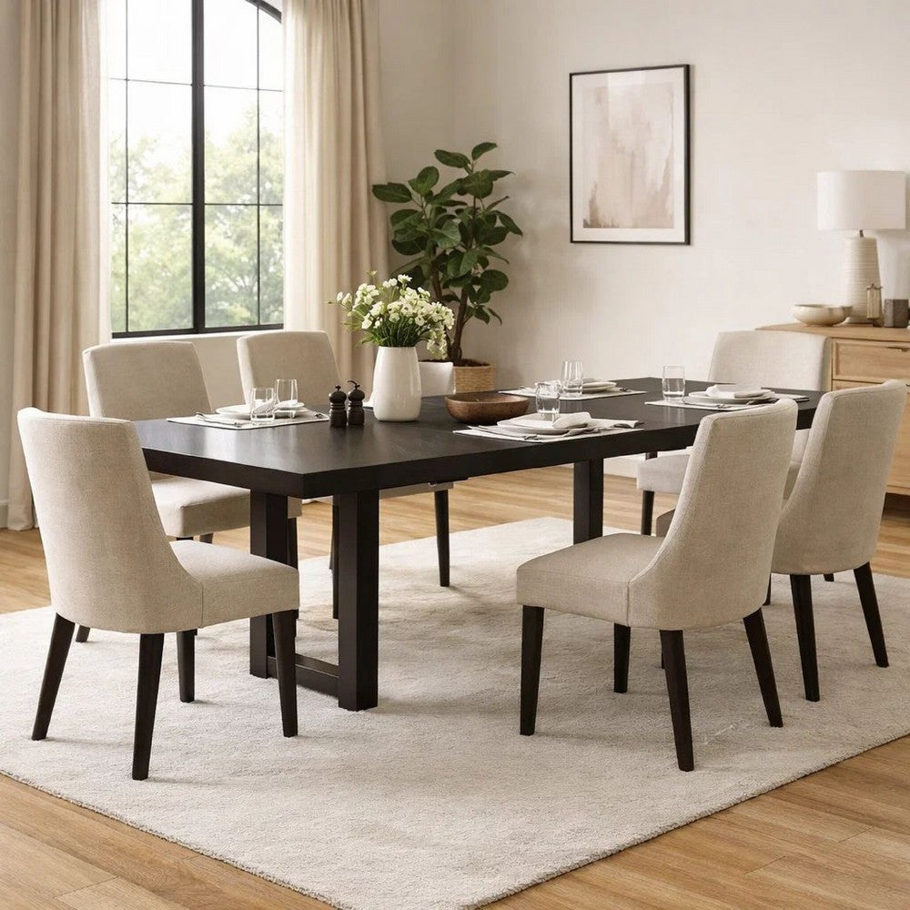 Nea Dining Table w Butterfly Leaf | 72-90" Rectangular | Gray Brown