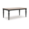 Seci Dining Table | 72" Rectangular Gray Brown Top | Black Wood Legs