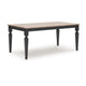 Seci Dining Table | 72" Rectangular Gray Brown Top | Black Wood Legs