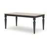 Seci Dining Table | 72" Rectangular Gray Brown Top | Black Wood Legs