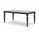 Seci Dining Table | 72" Rectangular Gray Brown Top | Black Wood Legs