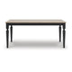 Seci Dining Table | 72" Rectangular Gray Brown Top | Black Wood Legs