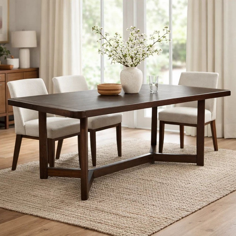 Dely Extension Dining Table | 84-108" Rectangular Top | Dark Brown Wood