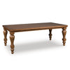 Gela Dining Table | 86" Rectangular Top | Medium Brown Wood Turned Legs