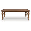 Gela Dining Table | 86" Rectangular Top | Medium Brown Wood Turned Legs