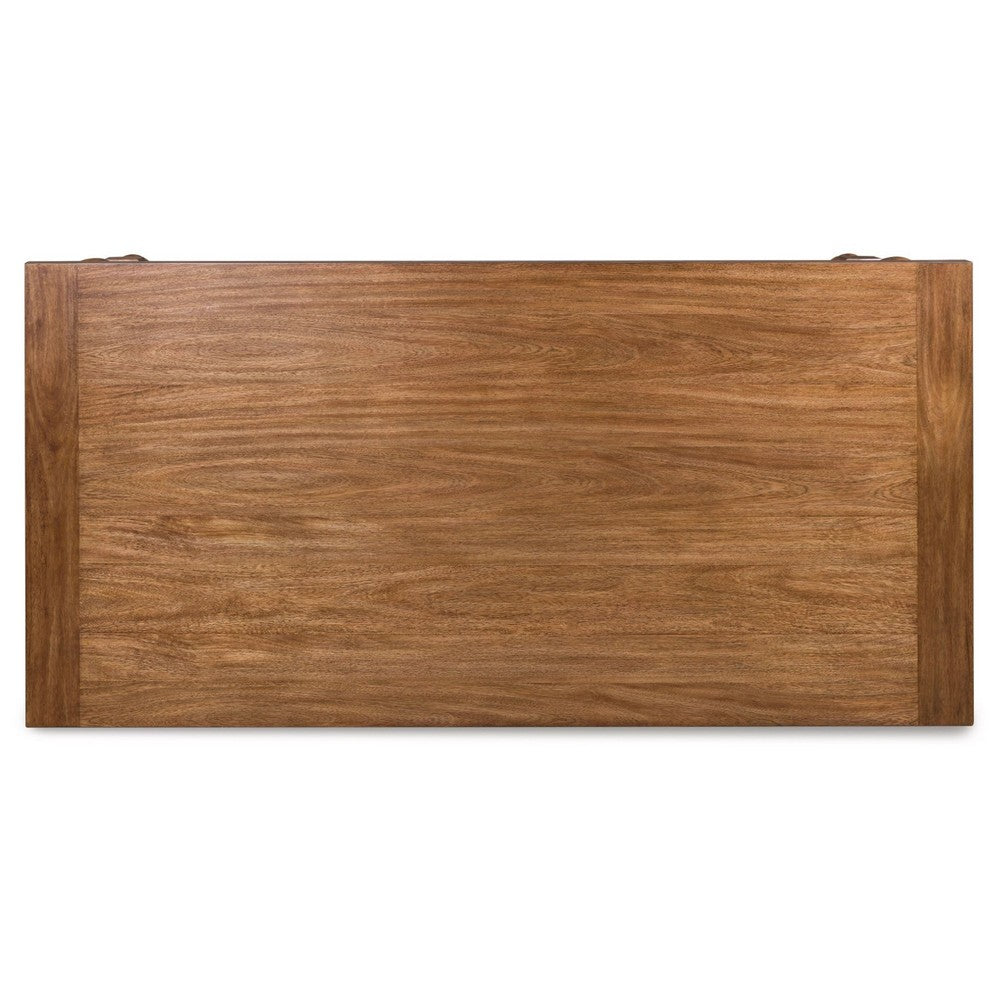 Gela Dining Table | 86" Rectangular Top | Medium Brown Wood Turned Legs
