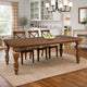Gela Dining Table | 86" Rectangular Top | Medium Brown Wood Turned Legs